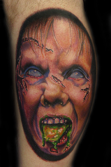Tattoos - zombie halloween mask - 17802